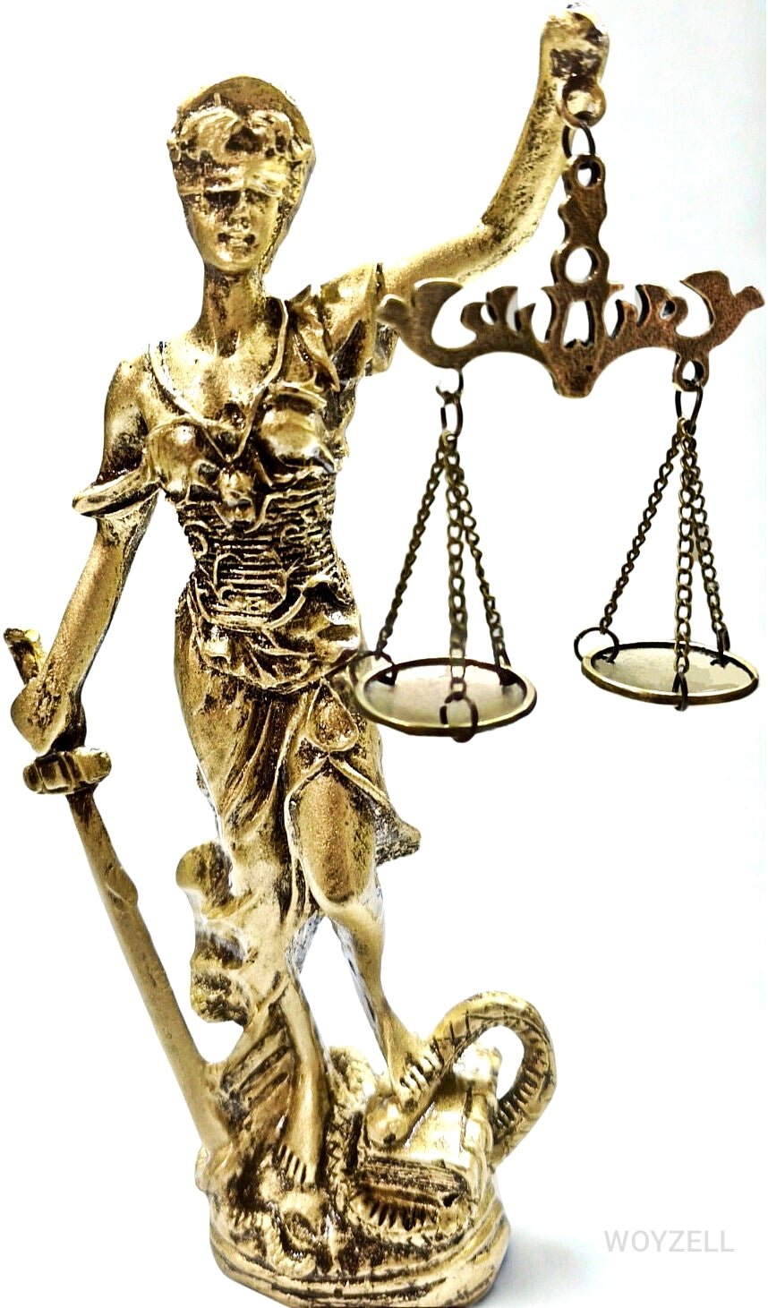 Adalet Tanrıçası Themis Figürü – Terazili Dekoratif Masa Heykeli - WOYZELL