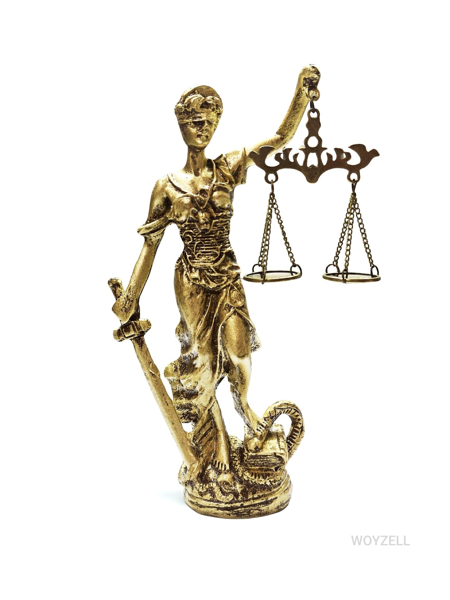 Adalet Tanrıçası Themis Figürü – Terazili Dekoratif Masa Heykeli - WOYZELL