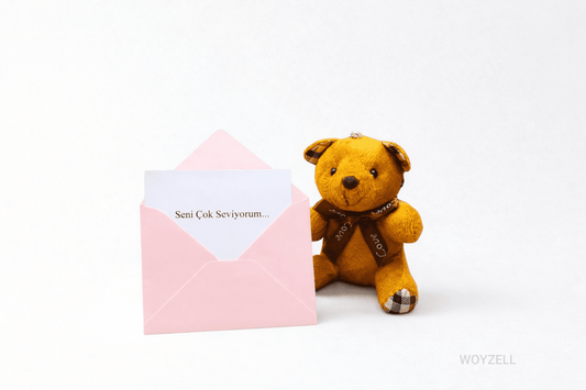 Anahtarlık Ayıcık & Mesaj Notlu Hediye Seti - WOYZELL