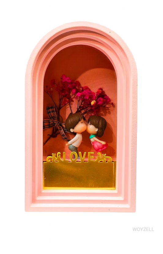 USB Işıklı Romantik Dekor Aşk Figürlü Masa Lambası